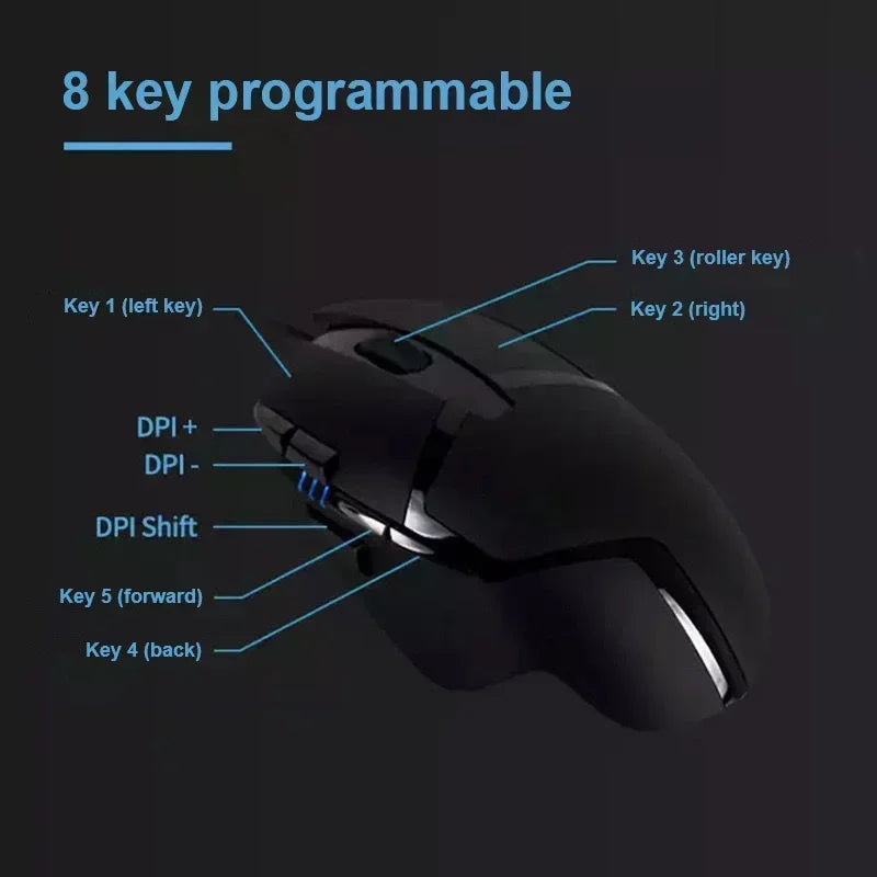 Logitech G402 Hyperion Fury Wired Gaming Mouse 4000 DPI Lightweight 8 Programmable Buttons Optical E-Sport Wired Mice