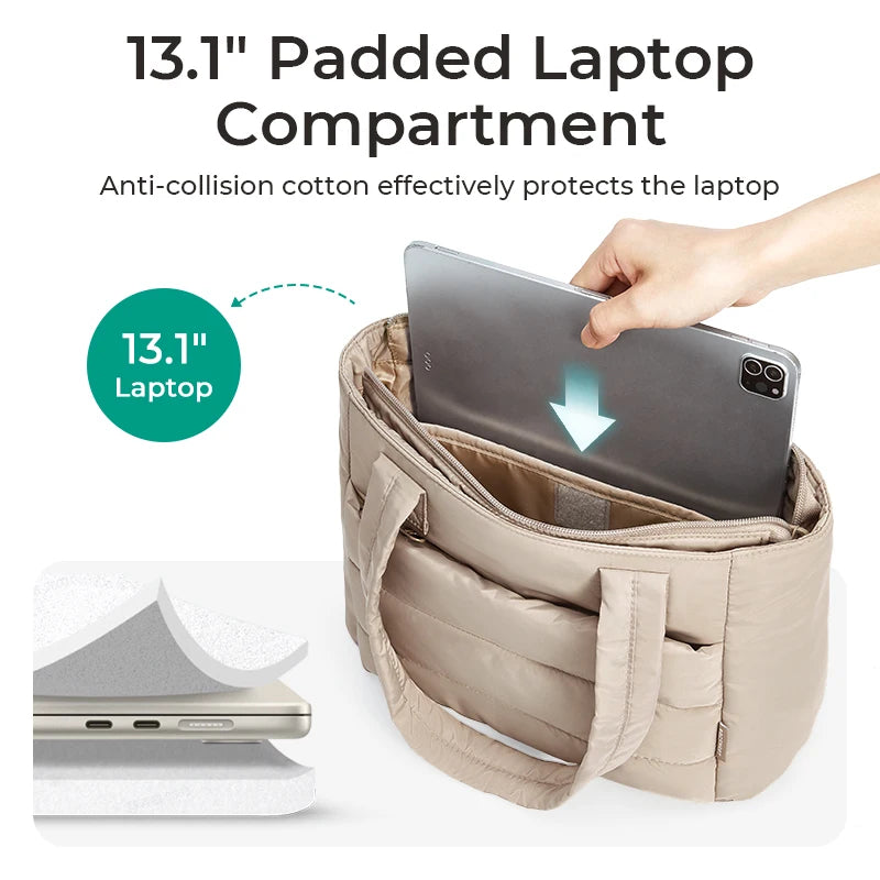 BAGSMART Women's Tote Bag Simple Travel Bag Casual Commuting Messenger Handbag Student College Shoulder Bag