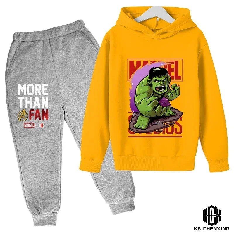 Hulk Hoodies Kids Tracksuits Boy Girl Spring autumn winter Sweatshirt Clothes Set Marvel- Super heros Hooded Pants Suit Children