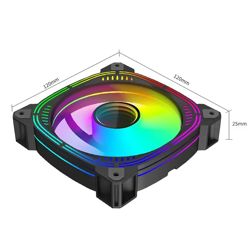 TEUCER Prism-2 1PCS/3PCS ARGB Case Fan, 120mm PWM 800-1600RPM 5V 3Pin RGB Gaming PC Cooling Fan