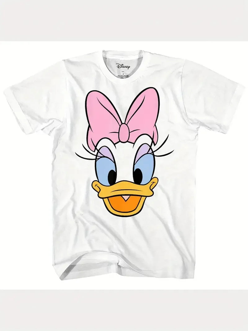Women's T-Shirt Disney Minnie Mouse Daisy Duck Smile T-Shirt Couple Men Cotton Casual Oversize Girls Tees Tops Vacation Unisex