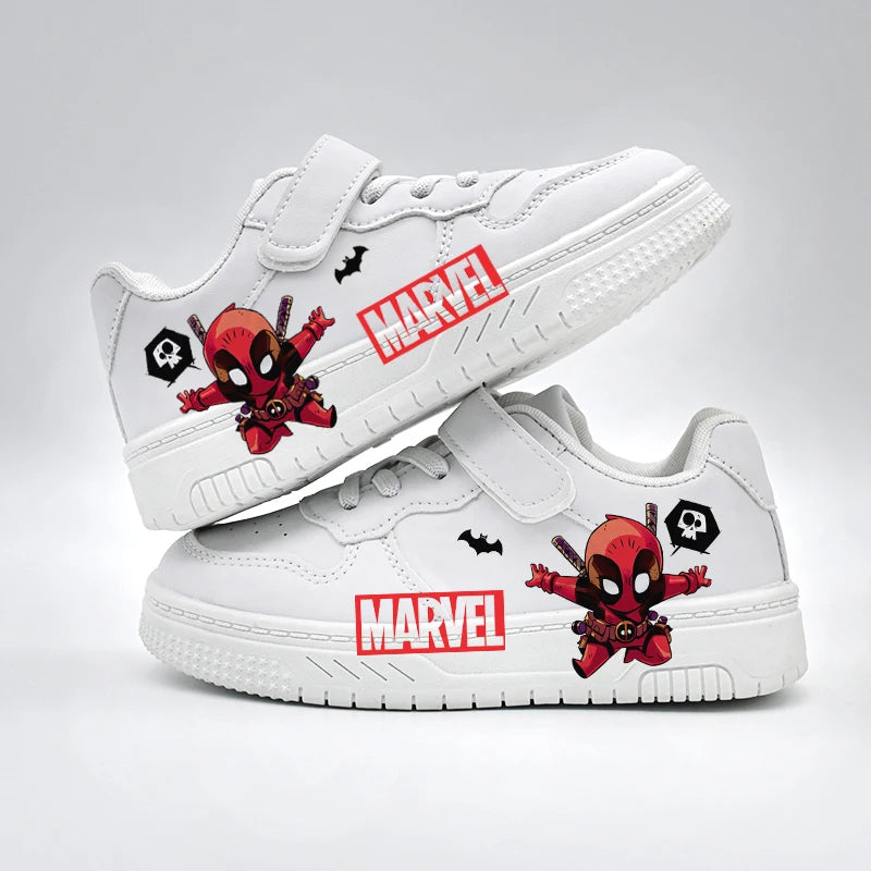 Children's Marvel Casual Shoes Kids Fashion Design Cartoon Print Sport Shoes Boys Student Anti-slip Outdoor Breathable Sneakers