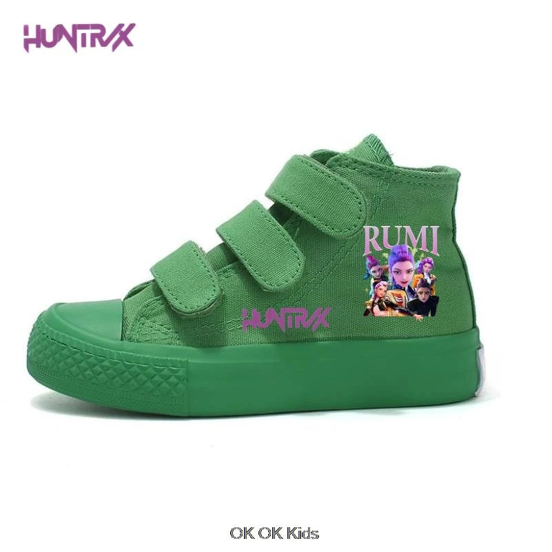Hot KPop Demon Hunters Rumi Children's Canvas Shoes High-Top For Girl Kids Sneakers Breathable Sports Shoes Student Tennis Shoes
