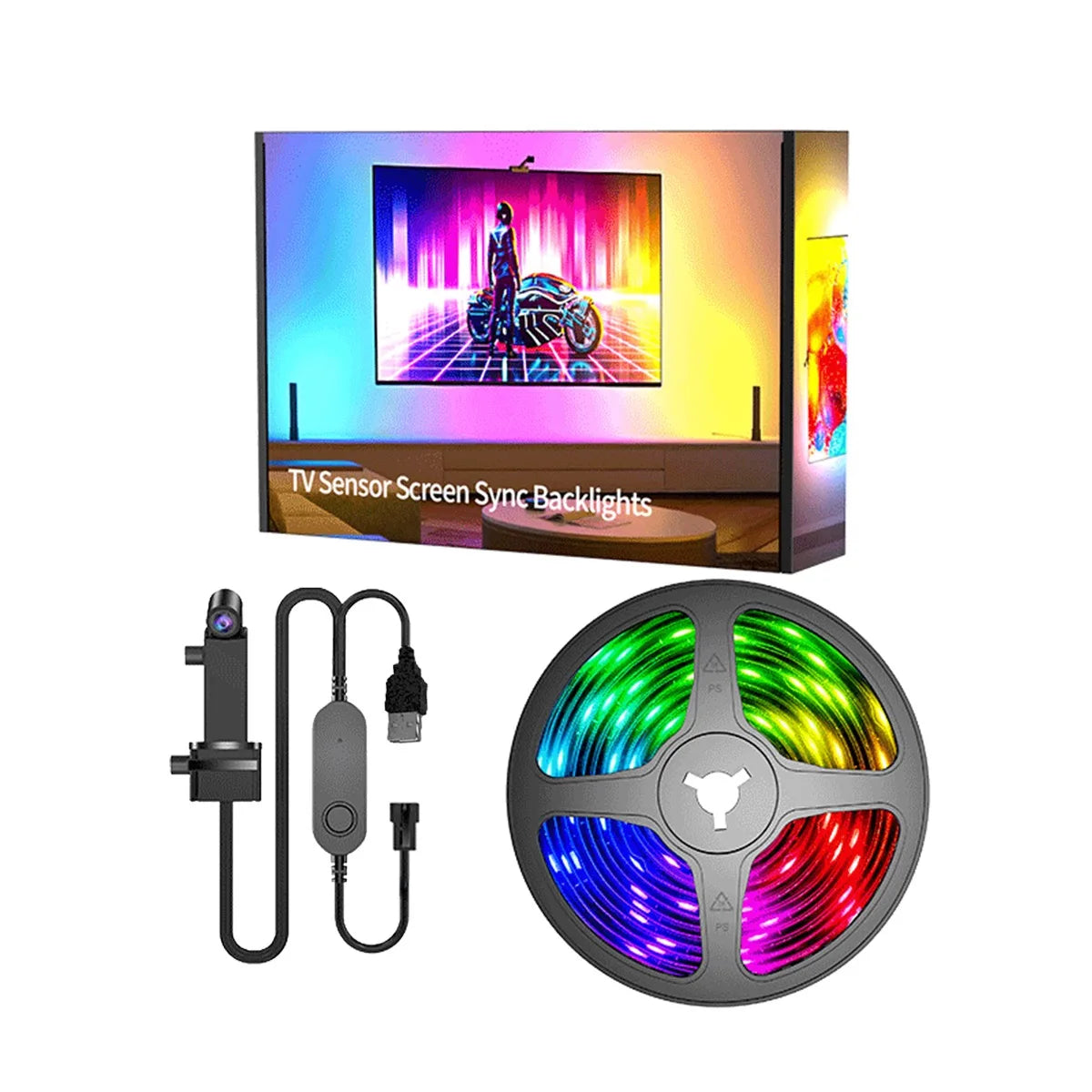 EISSLOLY APP Control Colorful Light Strips, LED Gaming TV, Smart Backlight, Suitable for TV Living Room Atmosphere Decoration