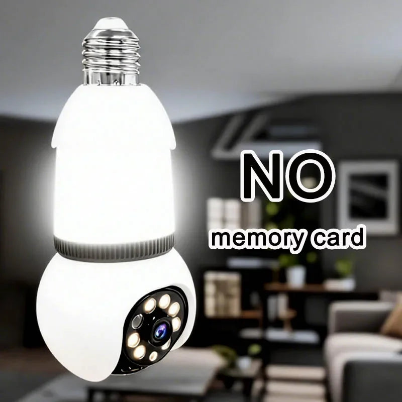 8MP E27 Bulb Lamp Camera LED Bulb WiFi Smart IP Surveilance Cam Two-way Audio Color Night Vision 10X Zoom Wireless Cam 2 in 1