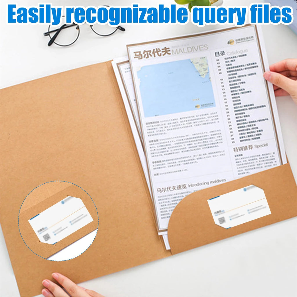 10pcs Kraft Paper Document Holder With Pockets Thick A4 Presentation Folder For Office School Supplies Stationery
