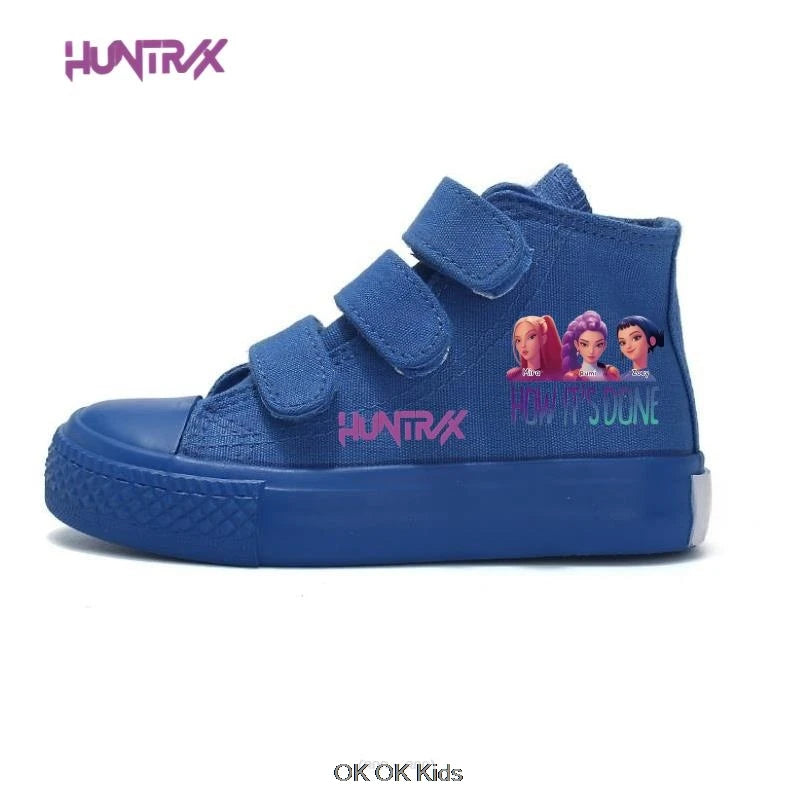 Hot KPop Demon Hunters Rumi Children's Canvas Shoes High-Top For Girl Kids Sneakers Breathable Sports Shoes Student Tennis Shoes