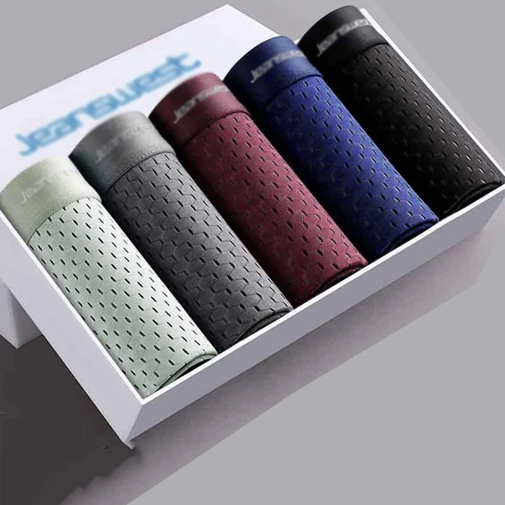 5pcs Men's underwear Men's 3D mesh boxer briefs perspiration breathable quick drying Comfort Sports Fitness plus size