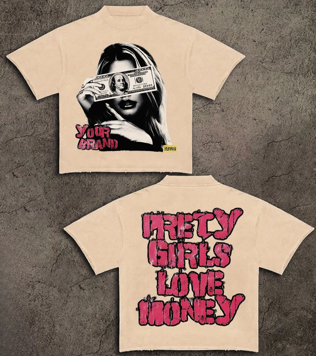 Double-Sided Printing Y2k Style Big Head  Print Men Women Summer Round Neck Short Sleeved Casual Cotton T-shirt Vintage Tee Tops