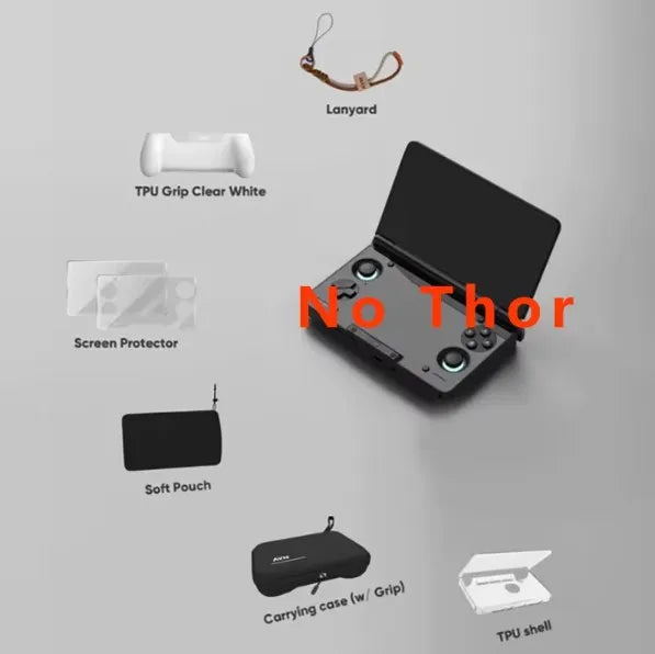 AYN THOR Protective Case Dual Screen Flip Up Handheld Device Gaming Accessories Storage Bag Lanyard Soft Bag For AYN THOR Gifts