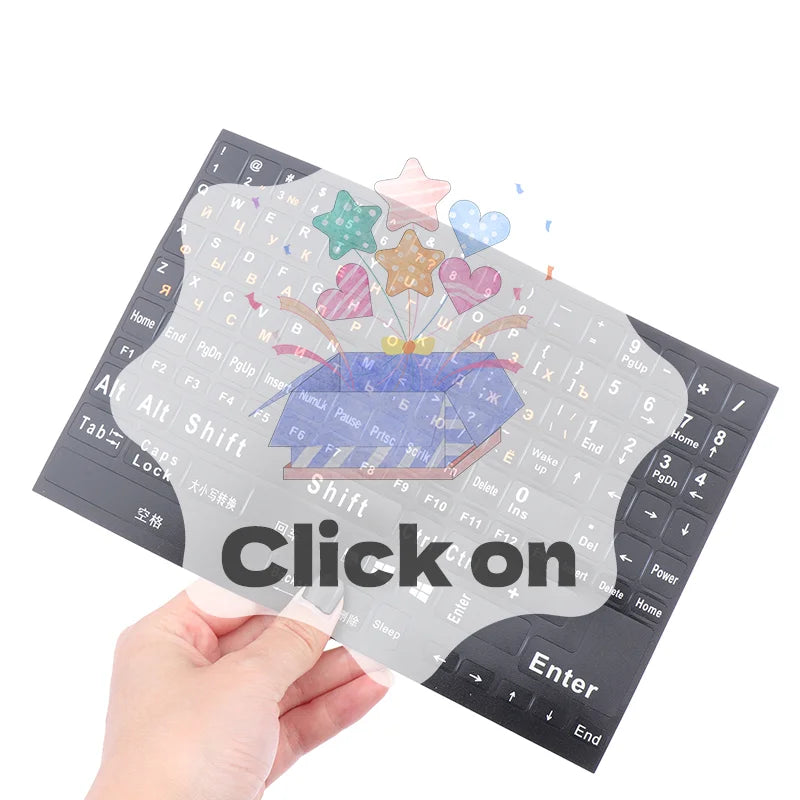 1Pc Full Size Russian Keyboard Stickers Letter Alphabet Layout Sticker Key Stickers For Laptop Desktop PC Keyboard Cover
