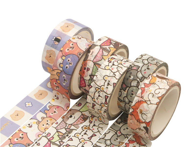 18 pcs/set Kawaii Animals Face Cartoon Washi Tape Set Masking Tapes Scrapbooking Diy Journal Stationery School Supplies Gift