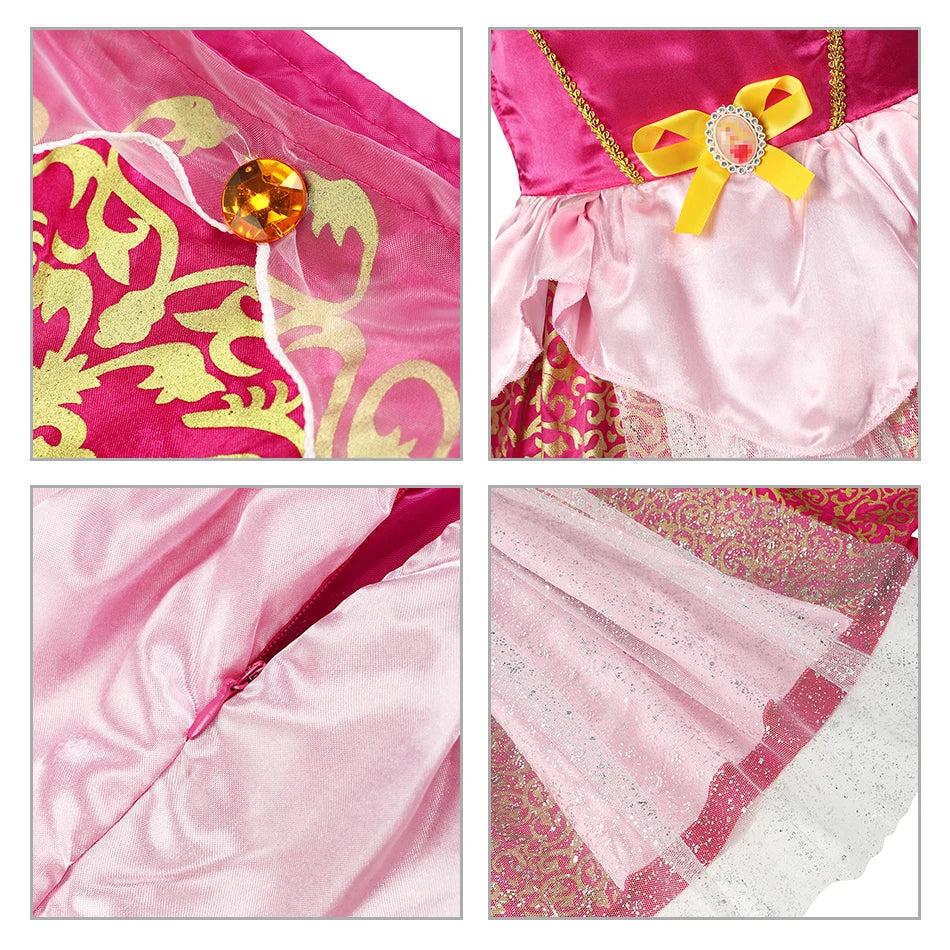 Summer Princess Costume Party Fancy Flower Vestido New 2025 Christmas Birthday Carnival Dress Up Rapunzal Belle Disguise Frock