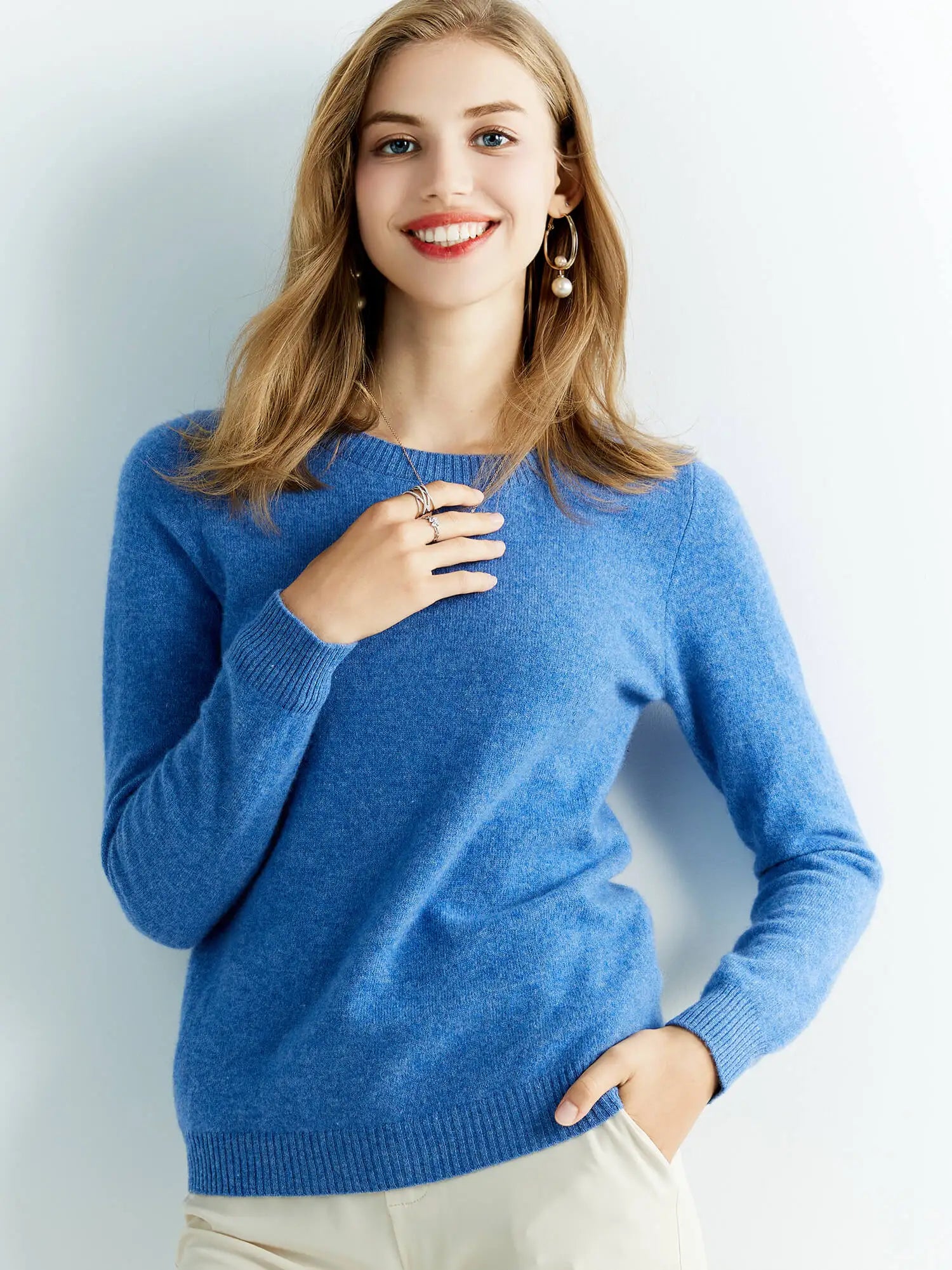 Knitwears Wool Sweaters 100% Merino Wool Knitted Cashmere Sweater Women Spring O-Neck Knit Pullovers Jumpers Clothing Top Female