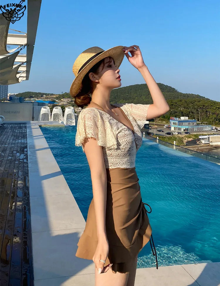 Retro Fre Sle Women's One-Piece Swimsuit Bikini for Vaion Thermal Spa Slimming Design Casual Swimwear Ort Sve Hot Spring Resort