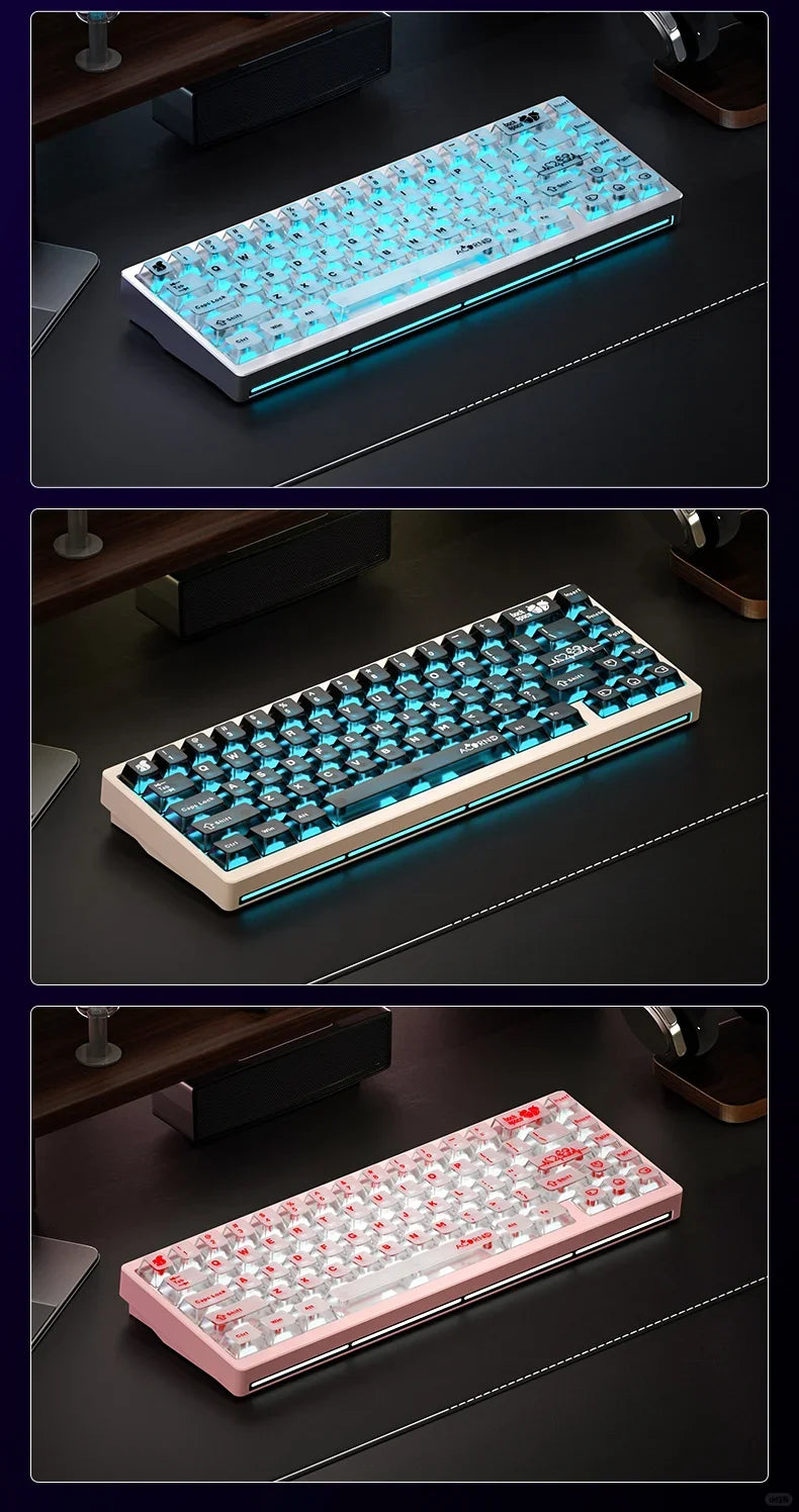 Weikav Lucky65 V3 Lucky65 V2 NUT65 Wireless Aluminum Mechanical Keyboard Kit 60% Bluetooth 2.4G Wired RGB Hotswap Gamer Keyboard