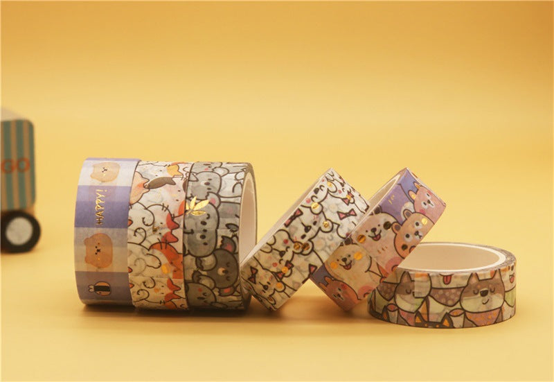 18 pcs/set Kawaii Animals Face Cartoon Washi Tape Set Masking Tapes Scrapbooking Diy Journal Stationery School Supplies Gift
