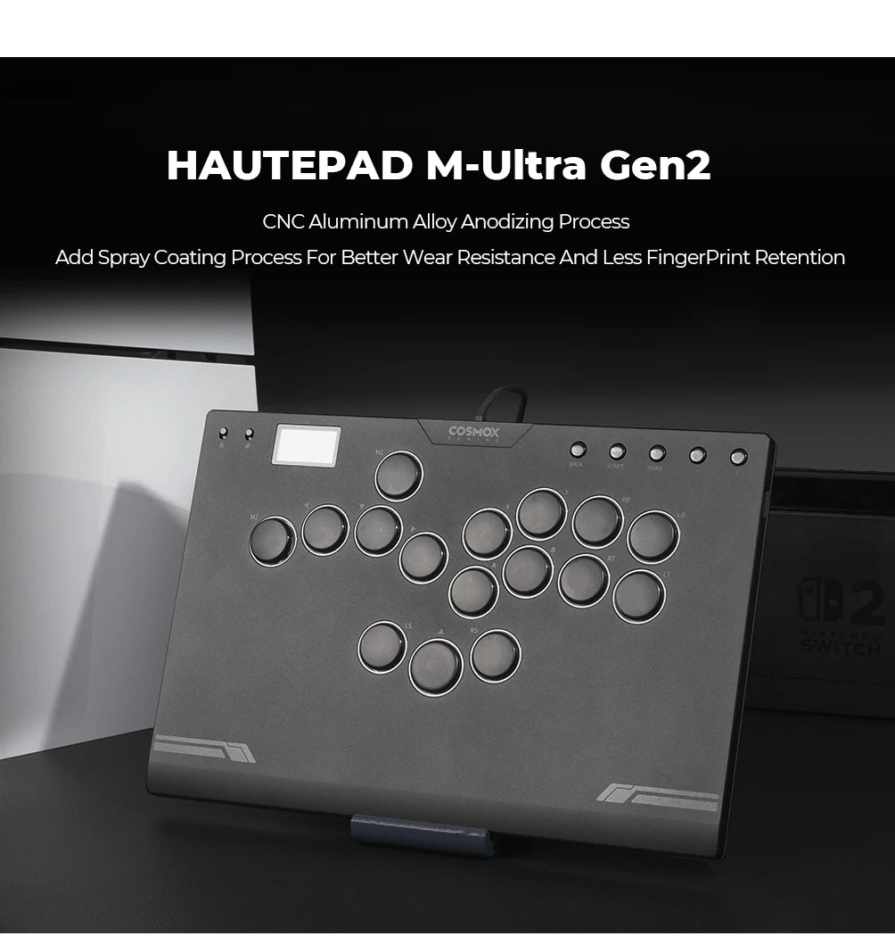 Haute42 M-Ultra Gen 2 Aluminium Alloy Leverless Hitbox Controller  For PC/ Ps4 / ps5/Steam Stickless Arcade Stick Controller
