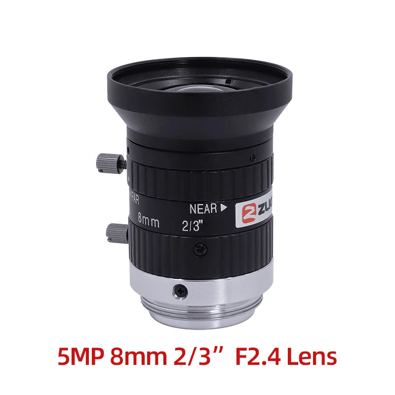 ZLKC 5MP C Mount 8mm 12mm 16mm 25mm 35mm 50mm Lens 2/3 Inch FA Machine Vision Industrial Camera Manual Iris Low Distortion F1.8