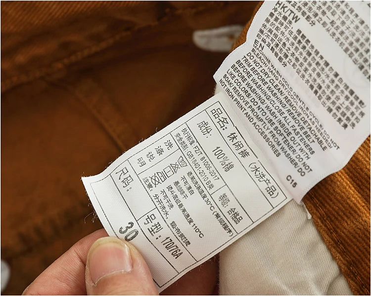 Retro heavy simple cargo pants men's loose straight leg casual pants pure cotton twill woven 3D vertical cut cone pants