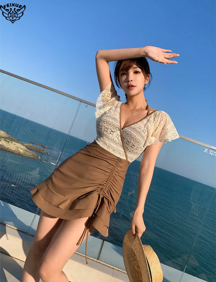 Retro Fre Sle Women's One-Piece Swimsuit Bikini for Vaion Thermal Spa Slimming Design Casual Swimwear Ort Sve Hot Spring Resort