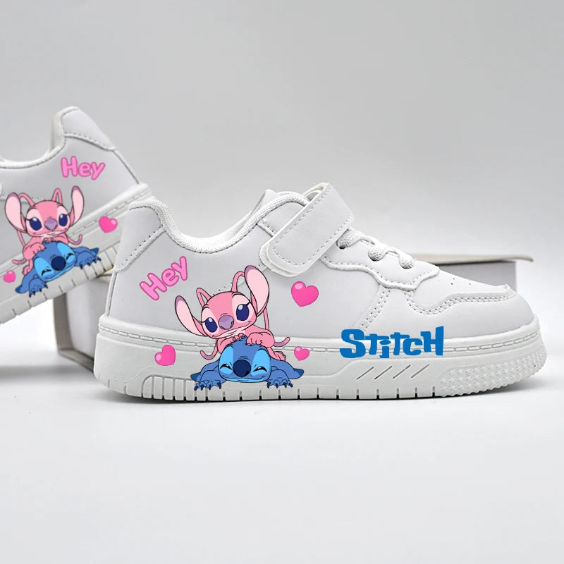 Children's Disney Casual Shoes Kids Fashion Design Stitch Print Sport Shoes Boys Girls Anti-slip Outdoor Breathable Sneakers