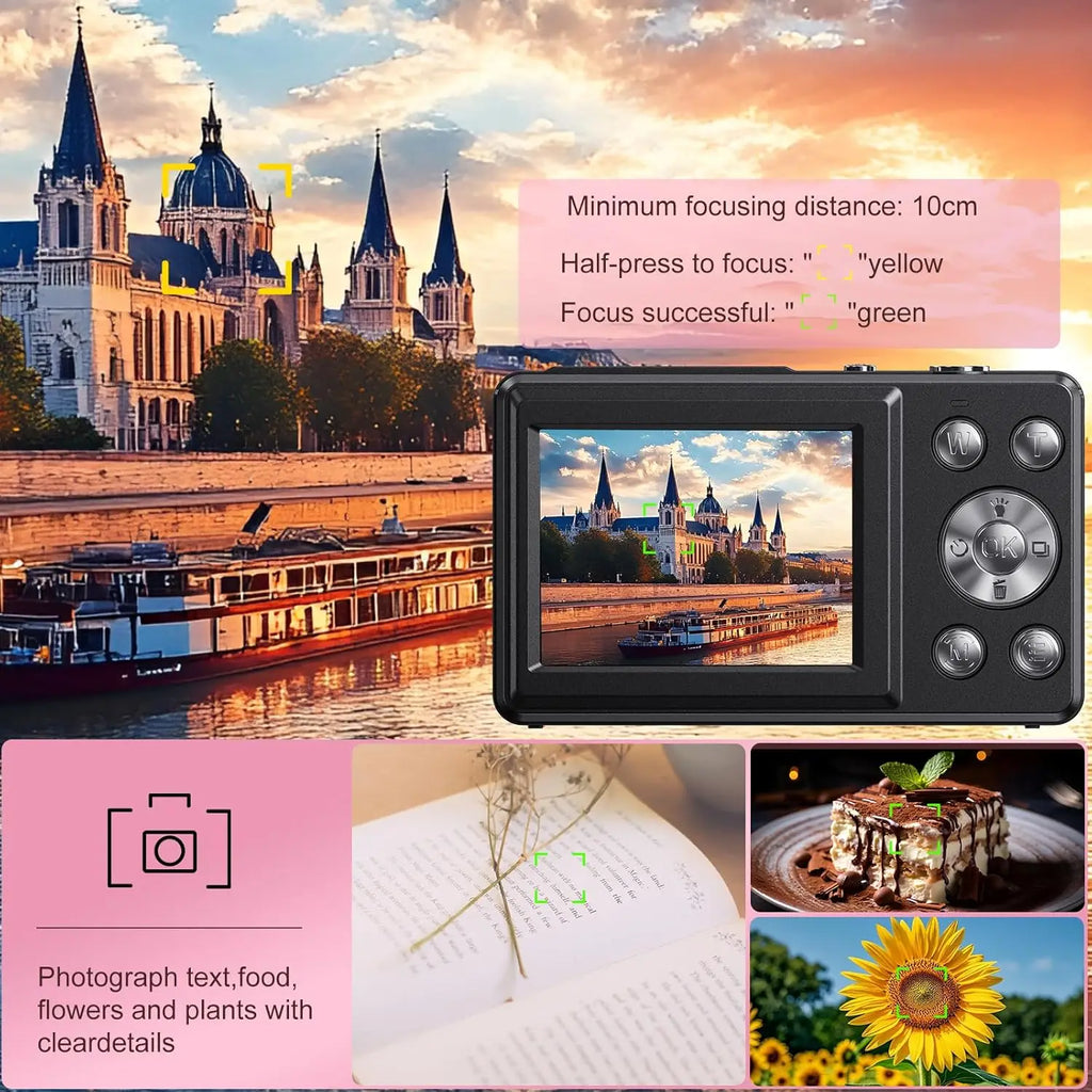 4K Digital Camera Dual Screen Kids Camera 48MP with Autofocus & 16X Zoom Selfie Camera For Teens Children Small Video Camera