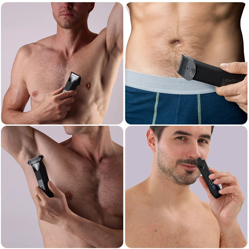 Unicorn  Men's New 3-in-1 LCD Digital Body Hair Trimmer Automatic Shaver Powerful Hair Clipper, Deep Cleaning Nose Hair Trimmer