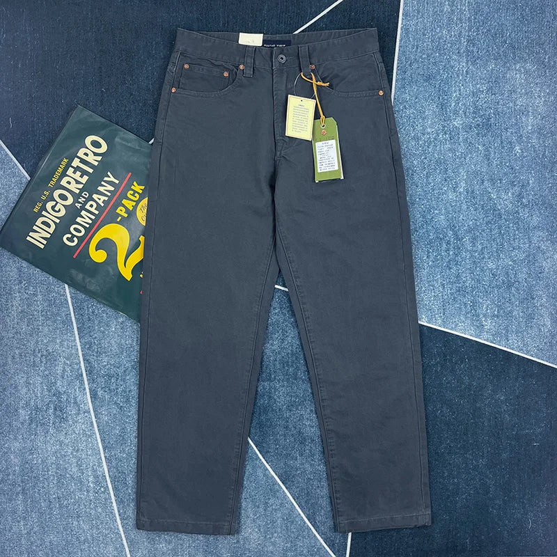 Heavy cotton straight leg casual pants men's American vintage to do old washed cargo pants