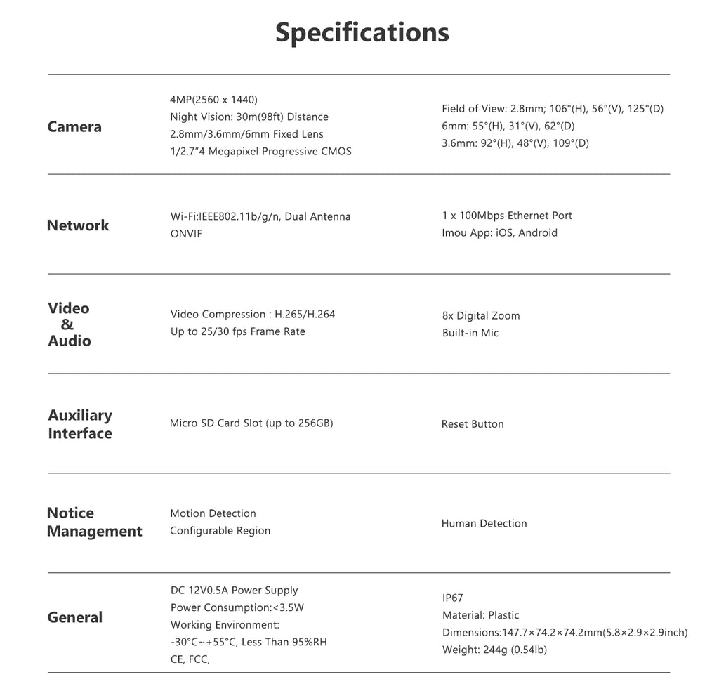 IMOU Outdoor Bullet 2C 5MP Wifi Camera Weatherproof AI Human Detection Outdoor Surveillance ip Camera