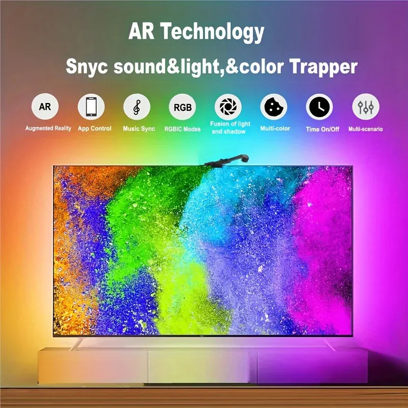 EISSLOLY APP Control Colorful Light Strips, LED Gaming TV, Smart Backlight, Suitable for TV Living Room Atmosphere Decoration