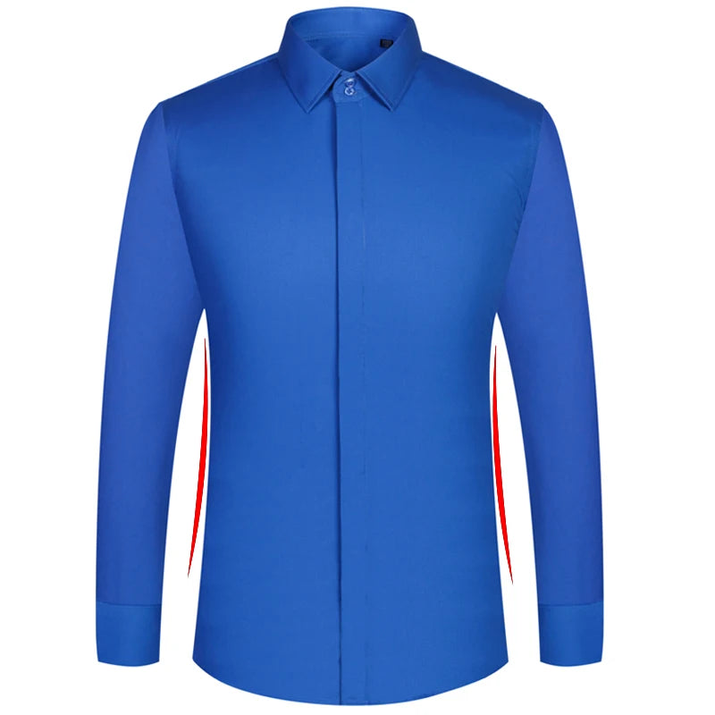 Men's French-style cufflink shirt, slim fit, suitable for business formal wear. A striped and fashionable men's top for white-co