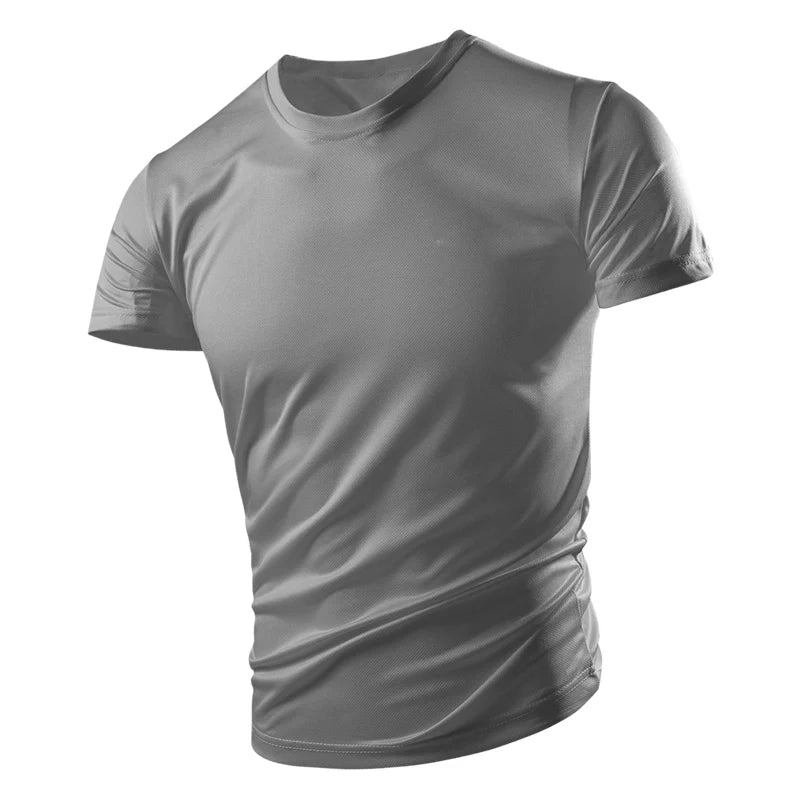 New Summer Men's And Women's Half-sleeved Ice Silk Breathable Sports Fitness Sweat-absorbing Quick-drying Short-sleeved T-shirt