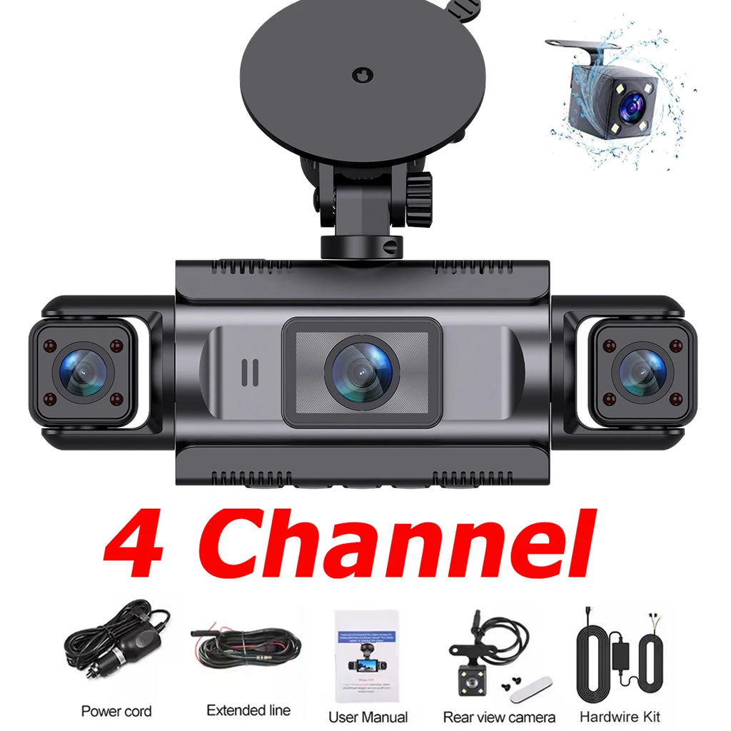 4 Channel Dash Cam wifi dashcam for car dvr Video Recorder Night Vision 24H Parking Monitor Black Box 360° Car Recording Camera