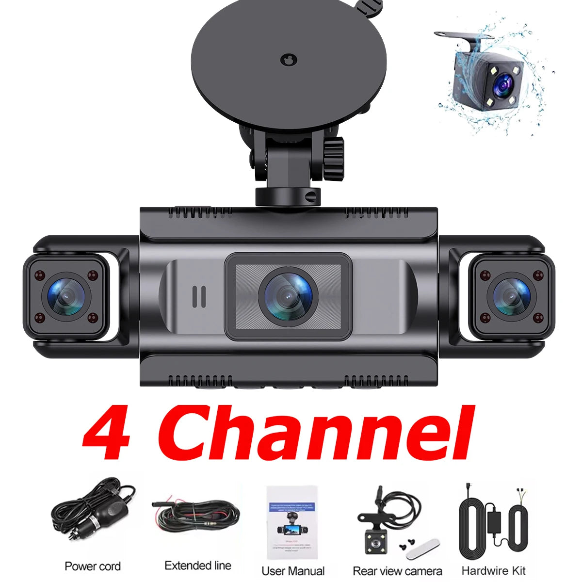 4 Channel Dash Cam wifi dashcam for car dvr Video Recorder Night Vision 24H Parking Monitor Black Box 360° Car Recording Camera