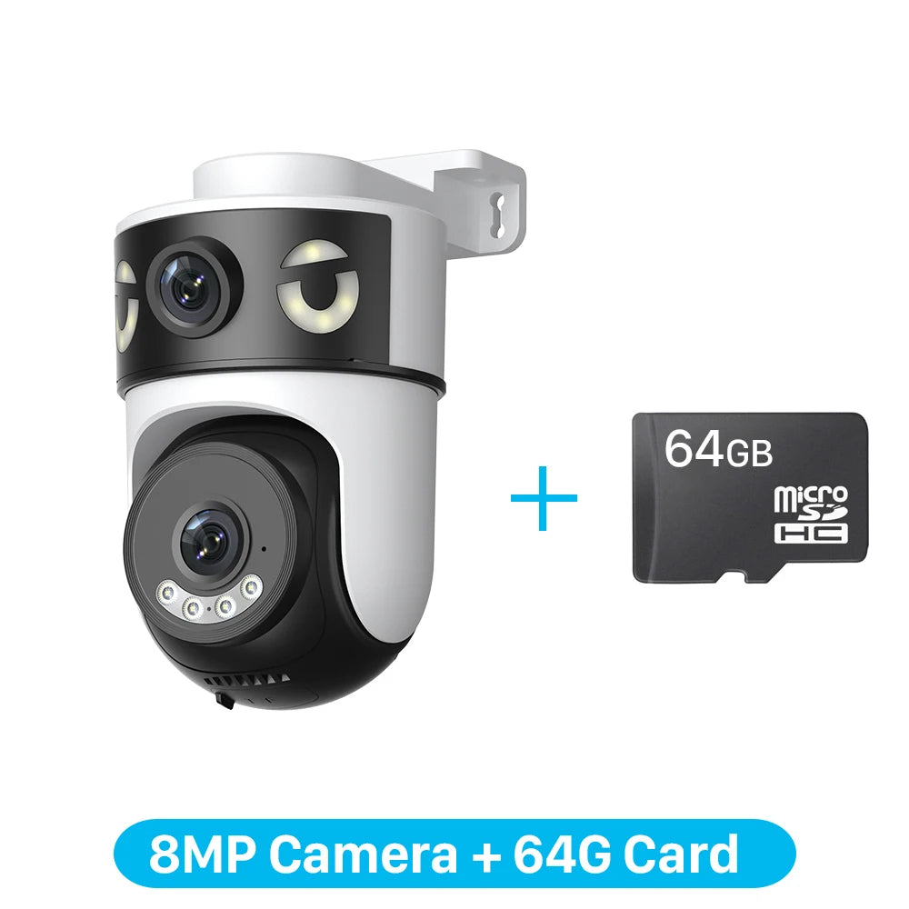 Outdoor 5K 10MP PTZ WiFi Camera Dual 2.4G+5Ghz Dual Lens 8MP 4K HD Dual Screen Auto Tracking Security Surveillance