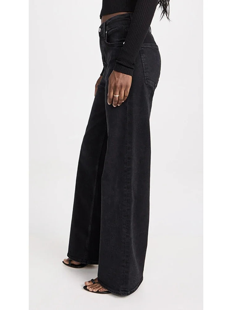 2025 Female Straight Leg Jeans Women Low Rise Stretch Gray Denim Pants Lady Solid Color Daily Office Cheap Long Jeans Trousers