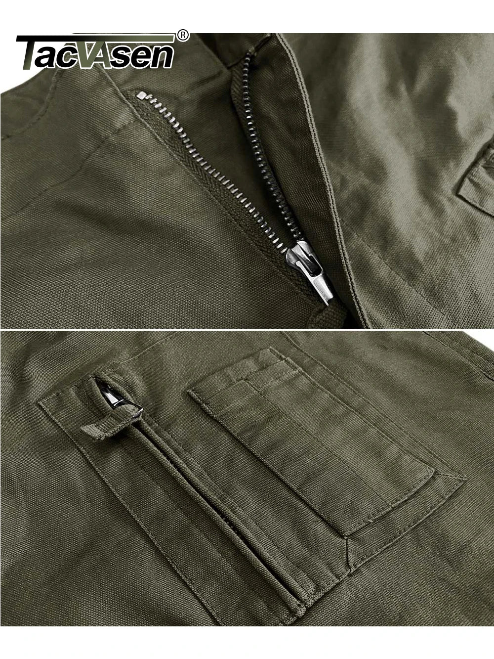 TACVASEN Safari Ripstops Multi-Pockets Work Pants Mens Outdoor Cargo Pants Spring Autumn Casual Cotton Hiking Combat Trousers