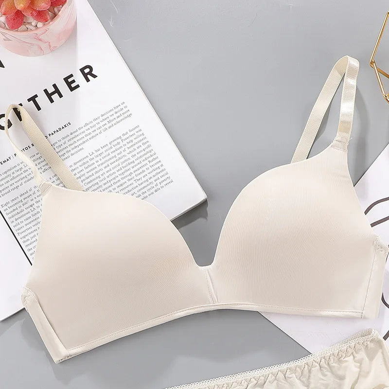 12 color light and thin seamless lingerie without steel ring, women's bra with breathable and gathered bra