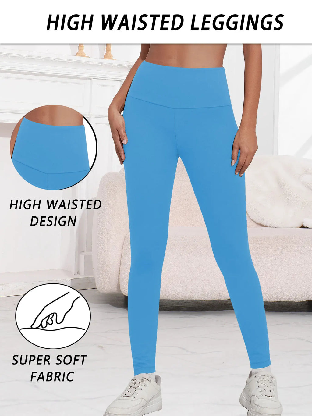 Women's Super Soft Leggings High Waisted Tummy Control No See Through Workout Yoga Running Athletic Push Up Gym Fitness Leggings