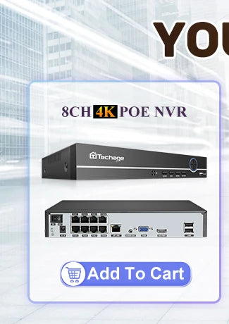 Techage 4MP 5MP 4K Security Metal POE IP Camera H.265 Outdoor Two Way Audio Video Surveillance AI IP Camera for NVR System