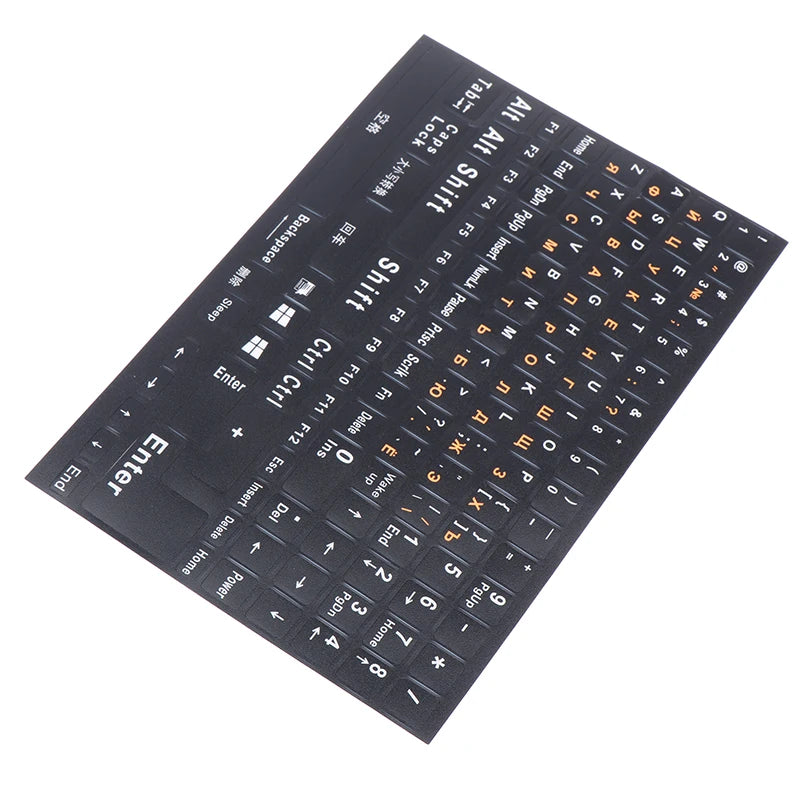 1Pc Full Size Russian Keyboard Stickers Letter Alphabet Layout Sticker Key Stickers For Laptop Desktop PC Keyboard Cover