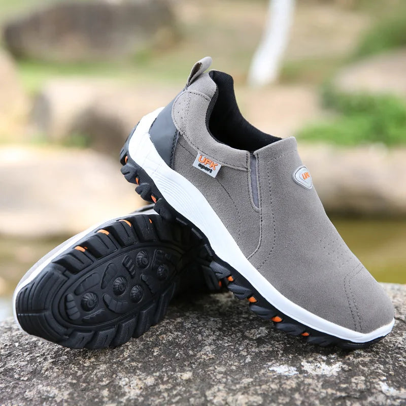 New Casual Shoes Men Sneakers Outdoor Walking Shoes Loafers Autumn Slip On Suede Leather Male Footwear Plus Size 48 49 50 MSH004