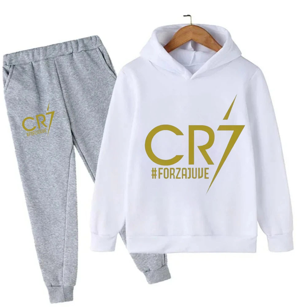 3-12 Years Kid's Clothes Hoodie +Pants Suit 2pcs Set Boy Tracksuit Spring Autumn Sweatshirt Set Football CR7 Children Sportsuit