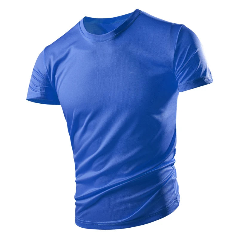 New Summer Men's And Women's Half-sleeved Ice Silk Breathable Sports Fitness Sweat-absorbing Quick-drying Short-sleeved T-shirt