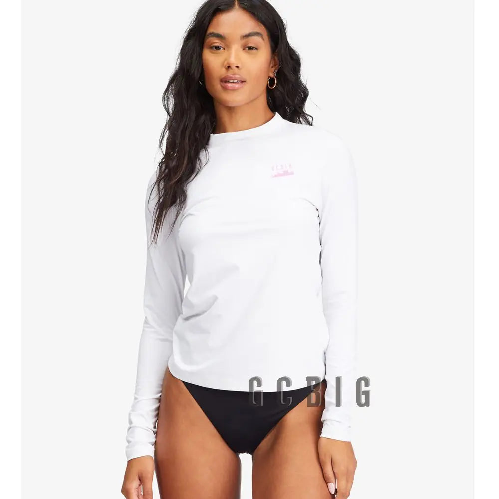 Women Surf T-Shirt Gym Clothes Swimwear Long Sleeve Swim Floatsuit Tops Uv Swimming Tight Rash Guard Surfing Suit Camiseta Surf