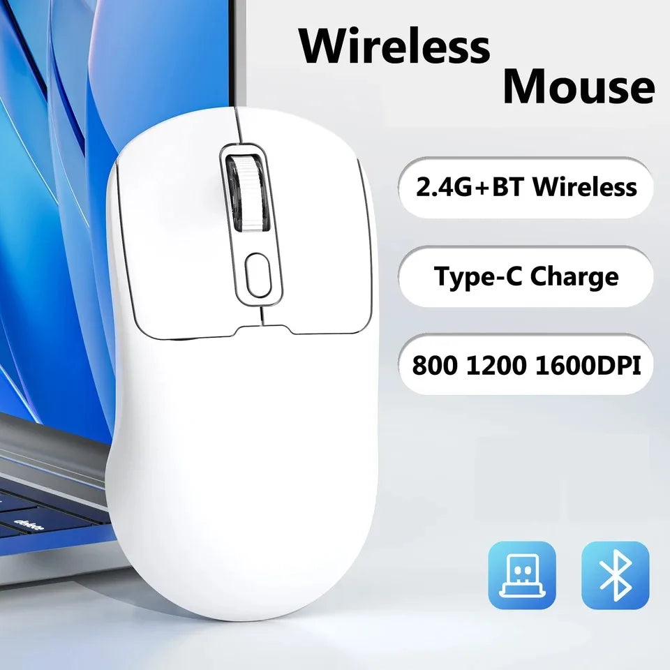 Dual Mode Bluetooth 5.4 Mouse 2.4G Wireless Mouse Rechargeable Slient Mouse Gaming Mouse Ergonomic Mice for PC Laptop Macbook