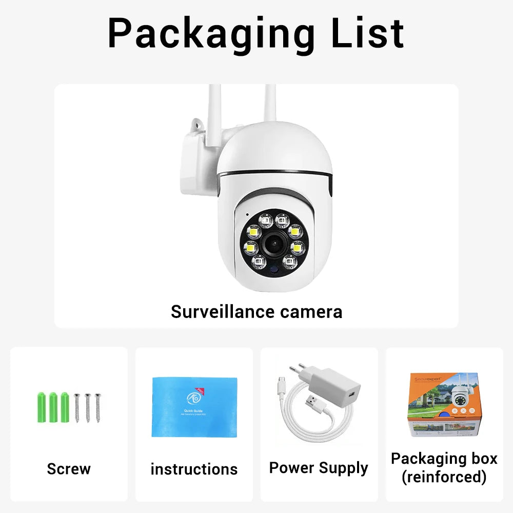 2.4G 1080P Cameras Wifi Video Surveillance IP Outdoor Security Protection Monitor 4.0X Zoom Home Wireless Track Alarm Waterproof