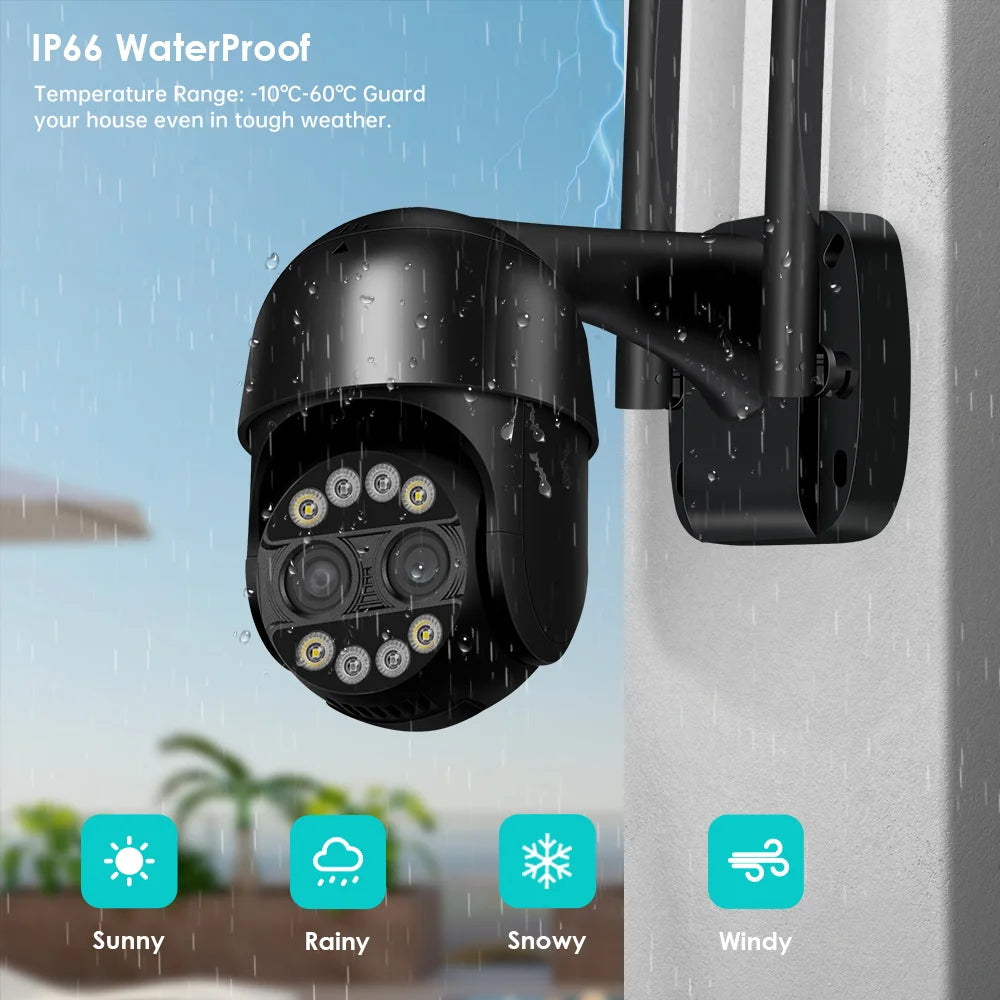 BESDER 8MP 4K PTZ IP Camera 8x Zoom Dual-Lens Human Detect CCTV Camera 4MP Smart Home Outdoor Wifi Surveillance Camera ICSEE APP