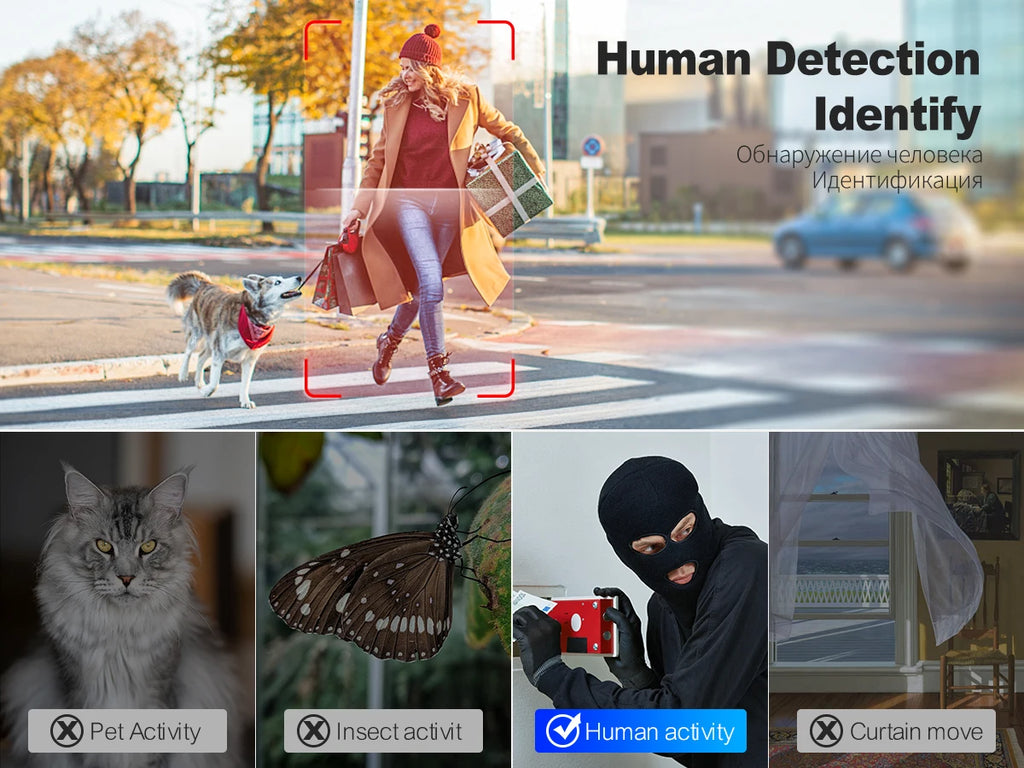 Techage HD 8MP POE IP Camera Outdoor Audio Dual Lens CCTV Video Smart AI Security Camera PTZ Security Surveillance System NVR